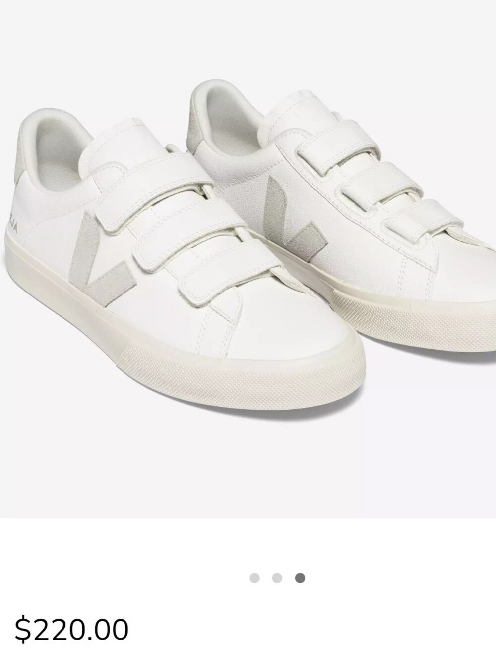 Veja White Sneakers with Light Gray V Logo